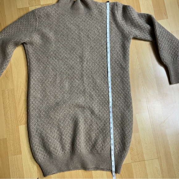 La‎ Ligne Cashmere Tan Knit Mock Neck Long Sleeve Sweater Dress - Picture 8 of 8